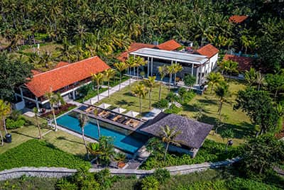 Professional aerial drone photography of Jeeva Saba by LuxViz in Bali Indonesia