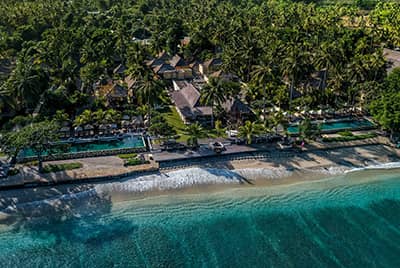 Professional aerial drone photography of Qunci Villas Lombok by LuxViz in Bali Indonesia